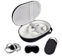 Qoosea Rigida Custodia Protettiva Portatile per Apple Vision Pro, Rigida Cover da Trasporto in EVA con scomparti e tasche a rete, Hard Travel Storage Borsa per Apple VR e Accessori (Nero)
