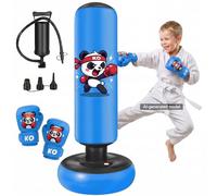 Qoosea - Sacco da boxe gonfiabile per bambini: sacco da boxe per bambini da 132 cm, design panda, giocattolo regalo per ragazzi e ragazze dai 3 ai 10 anni, set da boxe stabile per bambini, facile da