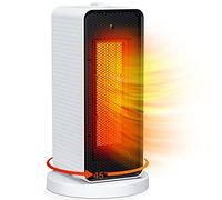 Qoosea Stufetta Elettrica Basso Consumo Bagno con Termoventilatore 1200W 3 Impostazioni di Temperatura Stufa Scaldino Elettrico Basso Consumocon Termostato per Casa Ufficio(Bianco)