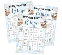 Qoqxjodd Noah's Ark Find The Guest Bingo Game, gioco Baby Shower, confezione da 30 carte, genere neutro ragazzo o ragazza, divertente attività bambino - FA49