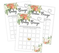 Qoqxjodd White Floral Baby Bingo Game, Cartoncino 30 Conteggio, Giochi e Attività per Feste, Unisex, Baby Shower