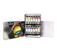 QoR Introductory 12 Set by GOLDEN, 12 x 5 ml Tubes, Professional Watercolor Paint Set