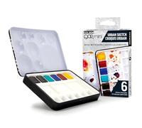 QoR - Set di mini acquerelli a 6 colori, per schizzi urbani