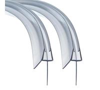 QOROCO Guarnizione per doccia curva, 2 x 50 cm, per porte in vetro da 4 - 6 mm, con bordo in gomma più lungo (labbro 20 mm), situazioni con maggiore altezza dal pavimento, guarnizione di ricambio in