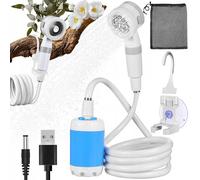 Qosigote 2025 New Portable Camping Shower, Rechargeable Camping Shower, Adjustable Spray Modes, Suitable for Camping, Hiking, Pet Cleaning, Car Washing, Plant Watering (1pc)
