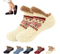 Qosigote 2026 New Cozy Knit Socks, Alpaca Socks for Men and Women, Thickened, Plush Sock, Soft House Sock, Non-Slip and Warm, Foot Warmers for Every Occasion (E,M)