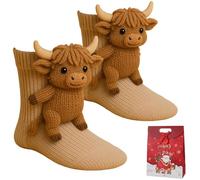Qosigote 3D Knit Animal Socks, Boothcosly Animal Hugging Socks, 2026 New Novelty Warm Sock, Cute and Unique, Soft & Cozy, Xmas Gift for Unise (D)
