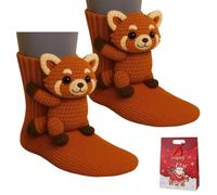 Qosigote 3D Knit Animal Socks, Boothcosly Animal Hugging Socks, 2026 New Novelty Warm Sock, Cute and Unique, Soft & Cozy, Xmas Gift for Unise (L)