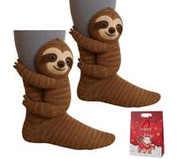 Qosigote 3D Knit Animal Socks, Boothcosly Animal Hugging Socks, 2026 New Novelty Warm Sock, Cute and Unique, Soft & Cozy, Xmas Gift for Unise (A)