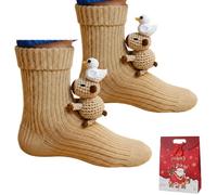 Qosigote 3D Knit Animal Socks, Boothcosly Animal Hugging Socks, 2026 New Novelty Warm Sock, Cute and Unique, Soft & Cozy, Xmas Gift for Unise (F)