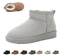 Qosigote Aurora Hikari Wolkis 2.0 Winter Boots Women, Sturdy & Stylish Mini - Boots For Women, Water Resistant Ankle boots, Anti-slip sole (Rolandgrau,37)