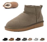 Qosigote Aurora Hikari Wolkis 2.0 Winter Boots Women, Sturdy & Stylish Mini - Boots For Women, Water Resistant Ankle boots, Anti-slip sole (Antilopenbraun,37)