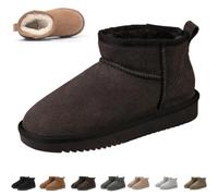 Qosigote Aurora Hikari Wolkis 2.0 Winter Boots Women, Sturdy & Stylish Mini - Boots For Women, Water Resistant Ankle boots, Anti-slip sole (Schokolade,36)