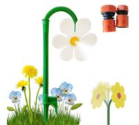 Qosigote Crazy Daisy Sprinkler, Flower Sprinkler With 1/4'', 1/6''adapter, 360° Rotating Sunflower Lawn Sprinkler For Yard, Lawn & Garden Irrigation (White)