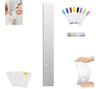 Qosigote Growth Chart Mirror, Growth Chart Mirror for Kids, Puzzle Mirror Growth Chart, Mirror Growth Chart for Wall, Foldable Height Measuring Mirror for Bedroom Playroom Decor (C)