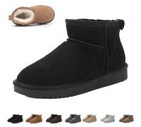 Qosigote Hikari Wolkis 2.0 Winter Boots Women, Sturdy & Stylish Mini - Boots For Women, Water Resistant Ankle boots, Anti-slip sole (Schwarz,37)