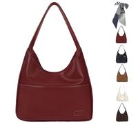 Qosigote Ooomay The Maya Bag, Ooomay Maya Handbags, Large Capacity Shoulder Bags Women, Soft Vegan Leather College Tote Bag, Faux Leather Slouch Bags (red)