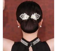 Qosigote Peacock Display Angel Wings Elegant Hair Bun Maker, Bun Makers For Women's Hair, Style Elegant Lazy Hair Curler, Hair Bun Maker, Ocean Blue Feather Hairpin Elegant Hair Accessories (Q)