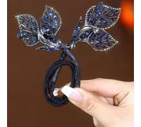 Qosigote Peacock Display Angel Wings Elegant Hair Bun Maker, Bun Makers For Women's Hair, Style Elegant Lazy Hair Curler, Hair Bun Maker, Ocean Blue Feather Hairpin Elegant Hair Accessories (K)