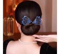 Qosigote Peacock Display Angel Wings Elegant Hair Bun Maker, Bun Makers For Women's Hair, Style Elegant Lazy Hair Curler, Hair Bun Maker, Ocean Blue Feather Hairpin Elegant Hair Accessories (O)