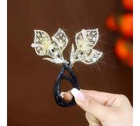 Qosigote Peacock Display Angel Wings Elegant Hair Bun Maker, Bun Makers For Women's Hair, Style Elegant Lazy Hair Curler, Hair Bun Maker, Ocean Blue Feather Hairpin Elegant Hair Accessories (X)