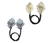 Qosigote Peacock Display Angel Wings Elegant Hair Bun Maker, Bun Makers For Women's Hair, Style Elegant Lazy Hair Curler, Hair Bun Maker, Ocean Blue Feather Hairpin Elegant Hair Accessories (2PCS-A)