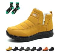 Qosigote Women’S Insulated Snow Boots, Fur Lined Winter Boots For Women Waterproof, Non-Slip, Comfortable Warm Winter Shoes (yellow,45)