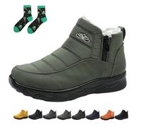 Qosigote Women’S Insulated Snow Boots, Fur Lined Winter Boots For Women Waterproof, Non-Slip, Comfortable Warm Winter Shoes (green,44)