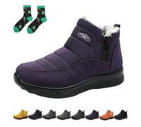 Qosigote Women’S Insulated Snow Boots, Fur Lined Winter Boots For Women Waterproof, Non-Slip, Comfortable Warm Winter Shoes (purple,38)