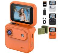 Qosneoun Action Camera Multifunzionale con Schermo Flip Screen, 4K Action Camera con Flip Screen per Vlogging, 143° Grandangolare POV Camera con Anti-Shake, WiFi & Batteria 800mAh, Mini Sport Cam