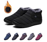 Qosneoun Boojoy Shoes, Boojoy Winter Boots, Bj Boots Women Men Winter Snow Boots Waterproof Anti-slip Ankle Booties Outdoor Warm Lined Shoes (Black, numeric_44)