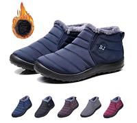 Qosneoun Boojoy Shoes, Boojoy Winter Boots, Bj Boots Women Men Winter Snow Boots Waterproof Anti-slip Ankle Booties Outdoor Warm Lined Shoes (Blue, numeric_45)