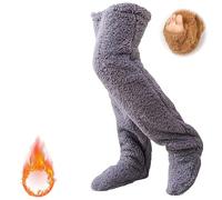 Qosneoun Fuzzy Dreams Thigh High Sock,Leg Warmers for Women Winter,Snugglepaws Sock Slippers,Plush Warmth Long Socks (1pair-04)