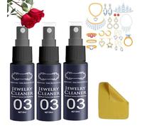 Qosneoun Jewelry Cleaner Spray,Jewelry Cleaner 03 for all Jewelry,Quick Jewelry Cleaning Spray,Anti Tarnish Jewelry Cleaner,Watch Diamond Silver Gold Jewelry Cleaner Solution (3pcs)