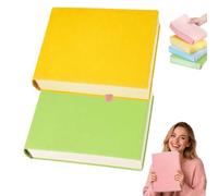 Qosneoun Thickened A5 Notebook 720 Pages Hardcover Journal Premium 80GSM Bleedproof Paper PU Leather Diary Planner for School Office Travel (2pcs-C,14.5 * 22 * 4.5cm)
