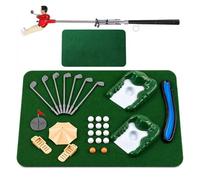 Qosneoun Tiny Golfer Game Set, Miniature Tabletop Golf Course Desk Toy, Indoor Mini Golf Obstacles Kit, Stress Relief Fun Gift for Dad and Coworkers (Red)