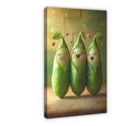 QOTOPGPG Divertente poster artistico su tela con amici vegetariani, decorazione per camera da letto, ufficio, camera da letto, regalo, 50 x 75 cm