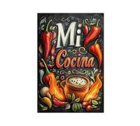QOTOPGPG Mi Cocina, decorazione artistica da parete per cucina, cucina messicana, stampa artistica da parete, per soggiorno, camera da letto, 50 x 75 cm