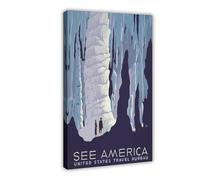 QOTOPGPG See America WPA - Poster vintage su tela, decorazione artistica da parete per soggiorno, camera da letto, 30 x 45 cm