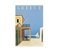 QOTOPGPG Stampa artistica da parete con isola di Hydra, Grecia, stile vintage, da viaggio, per soggiorno, camera da letto, 50 x 75 cm