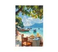 QOTOPGPG Stampa artistica su tela con motivo Phuket, decorazione per ufficio, camera da letto, 60 x 90 cm