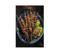 QOTOPGPG Stampa artistica su tela con satay thailandese, decorazione per camera da letto, ufficio, camera da letto, regalo, 40 x 60 cm
