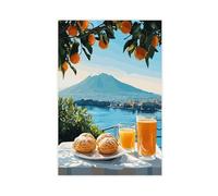 QOTOPGPG Stampa artistica su tela, motivo: Napoli, decorazione per camera da letto, ufficio, camera da letto, regalo, 40 x 60 cm