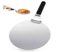 QOUBNIC Pala per Pizza, 10 Pollici Pala per Pizza Corta in Acciaio Inox Palino per Pizza, Paletta per Pizza da Appendere per Forno Pane Torta