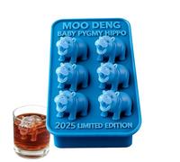 Qoukonao a cubo in silicone, forma a forma di cavallo nano, 6 scomparti, in silicone 3D, per bar, whisky, cocktail, frigorifero, congelatore, ippopotami, amanti degli animali, feste e