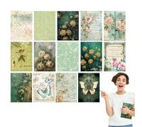 Qoukonao Kit di scrapbooking per journaling, kit di scrapbooking vintage,Diario delle farfalle 3D che crea decorazioni | Carta per album estetica vintage per quaderni, forniture per diari, per adulti,