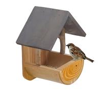 Qoukonao Mangiatoia per uccelli selvatici, in legno, resistente alle intemperie, per montaggio a parete, per il balcone, per mangimi per uccelli, per animali, voliere, terrazze, osservazioni, esterni