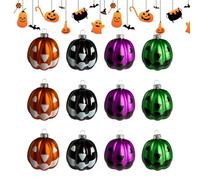 Qoukonao Palle Decorative di per Halloween - Ornamento A Appeso Di Zucche 12 Pezzi,Pendenti per Albero Festività Autunnale Eventi Feste Carnevale Teatro Casa Stregata