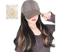 Qoukonao Parrucca Cappello da Baseball - Berretto Con Extension Capelli,Accessorio Chioma Alla per Viaggi Appuntimenti Attività All Aperto Shopping Vita Quotidiana
