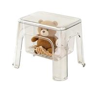 Qoukonao Sgabello per Doccia | Portaoggetti da Doccia Panchetta Portatile Trasparente,Sgabello per con Seduta,per Angolo, Comodino, Vanità, Cucina, Casa